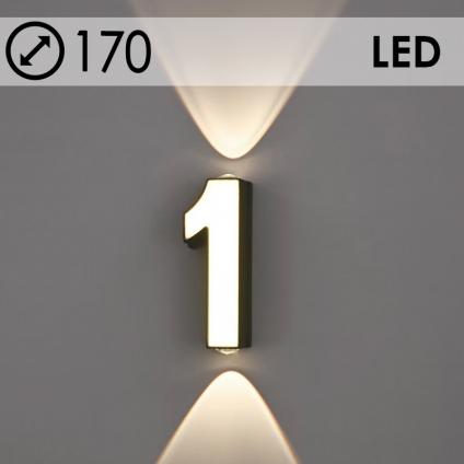 Светильник уличный настенный Цифра 1 BK+WH LED 4-7W h170, OUN24